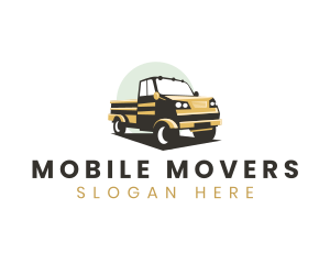 Pickup Truck Moving Vehicle logo design