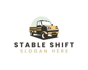 Pickup Truck Moving Vehicle logo design