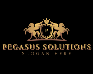 Pegasus Stallion Shield logo design