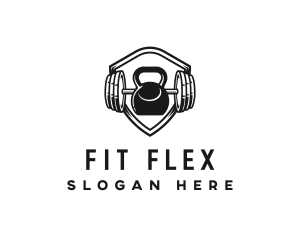 Kettlebell Dumbbell Gym logo design