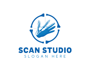 Blue Hand Bone Target logo