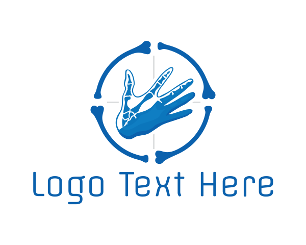 Blue Hand logo example 4