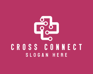 Tech Medical Cross logo design