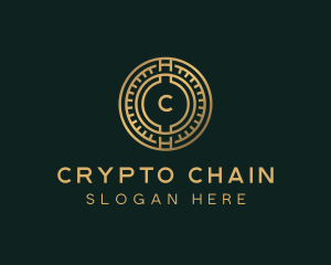 Crypto Fintech Currency logo design