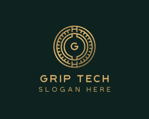 Crypto Fintech Currency logo design