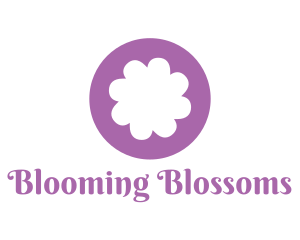 Purple Flower Blossom logo design