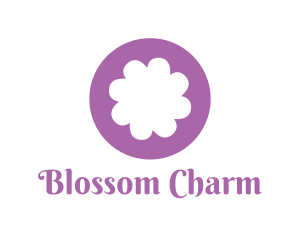 Purple Flower Blossom logo design