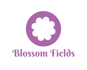 Purple Flower Blossom logo design