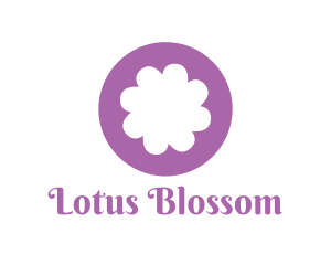 Purple Flower Blossom logo design