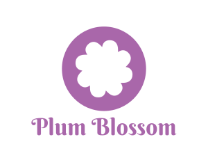 Purple Flower Blossom logo design