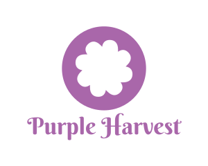 Purple Flower Blossom logo design