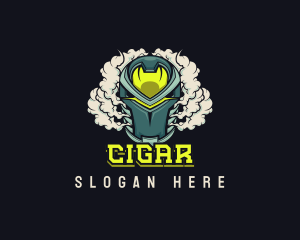 Cyborg Robot Steam logo design