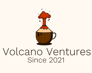 Volcano Coffee Cup logo design