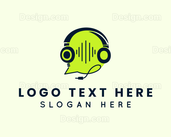 Sound Headphones Chat Logo