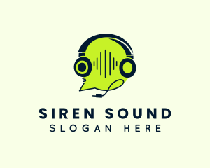 Sound Headphones Chat logo design