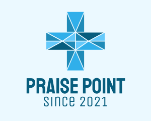 Blue Geometric Cross logo