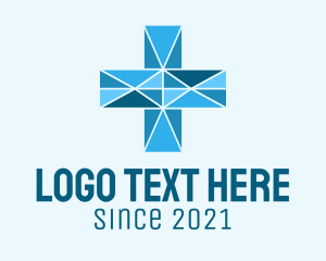 Blue Geometric Cross logo