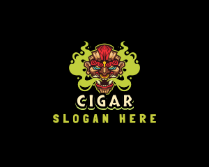 Tiki Mask Gaming Smoker logo design