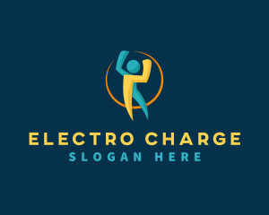 Electricity Bolt Human logo design