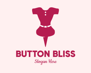 Pink Dress Pin  logo design