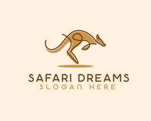 Safari Kangaroo Animal logo design