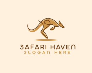 Safari Kangaroo Animal logo design