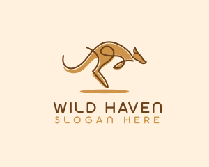 Safari Kangaroo Animal logo design