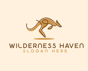 Safari Kangaroo Animal logo design