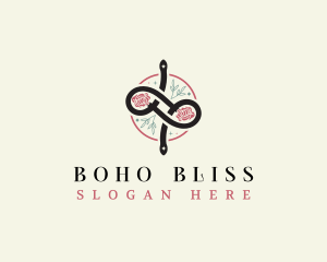 Boho Floral Snake logo design