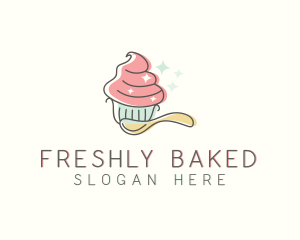 Spoon Cupcake Pastry logo design