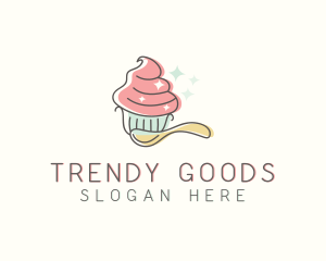 Spoon Cupcake Pastry logo design