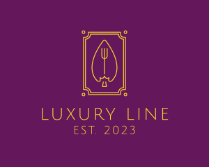 Luxury Leaf Trident logo design