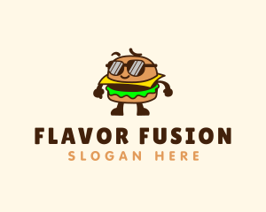 Sunglasses Burger Food logo design