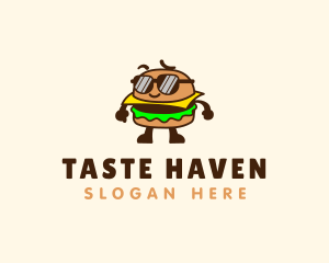 Sunglasses Burger Food logo design