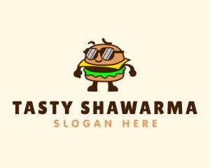 Sunglasses Burger Food logo design