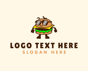 Food - Sunglasses Burger Food logo design