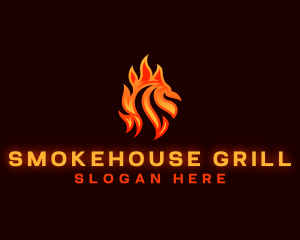 Chicken Fire Barbeque logo design