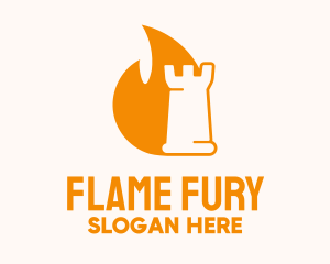 Strategic Flaming Rook logo design