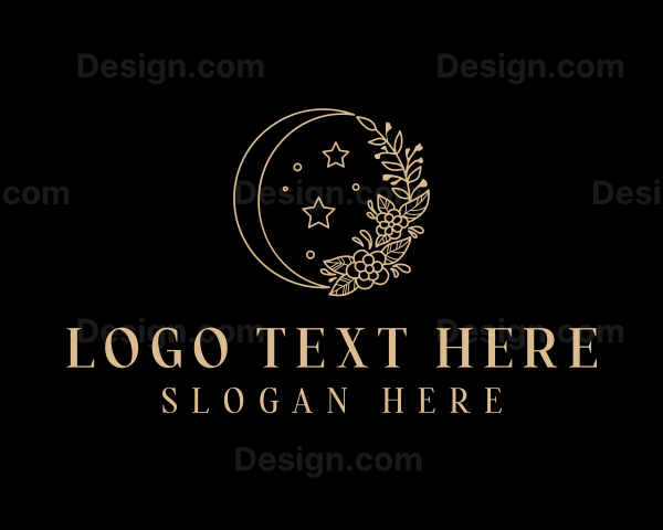 Crescent Floral Moon Logo