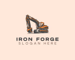 Excavator Heavy Machinery logo design