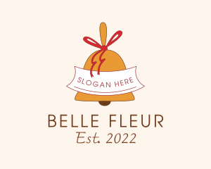 Ribbon Bell Ornament logo design