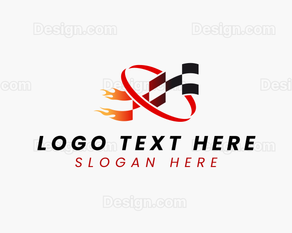 Racing Flag Flame Logo