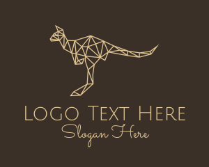 Beige Geometric Kangaroo logo design