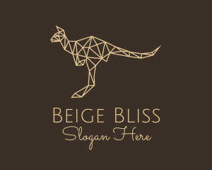 Beige Geometric Kangaroo logo