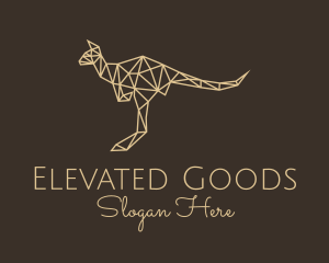 Beige Geometric Kangaroo logo design