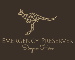 Beige Geometric Kangaroo logo design