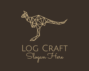 Beige Geometric Kangaroo logo design