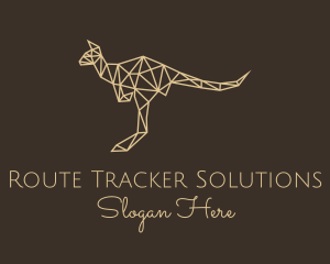 Beige Geometric Kangaroo logo design