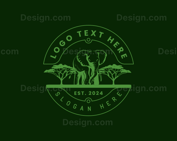 Wild Safari Elephant Logo