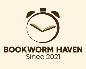 Reading Book Alarm logo design